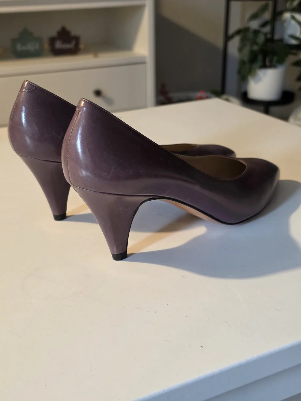 Vintage Amalfi Monica Mauve Pointed-Toe Mid Heel Leather Pumps - Picture 4 of 11